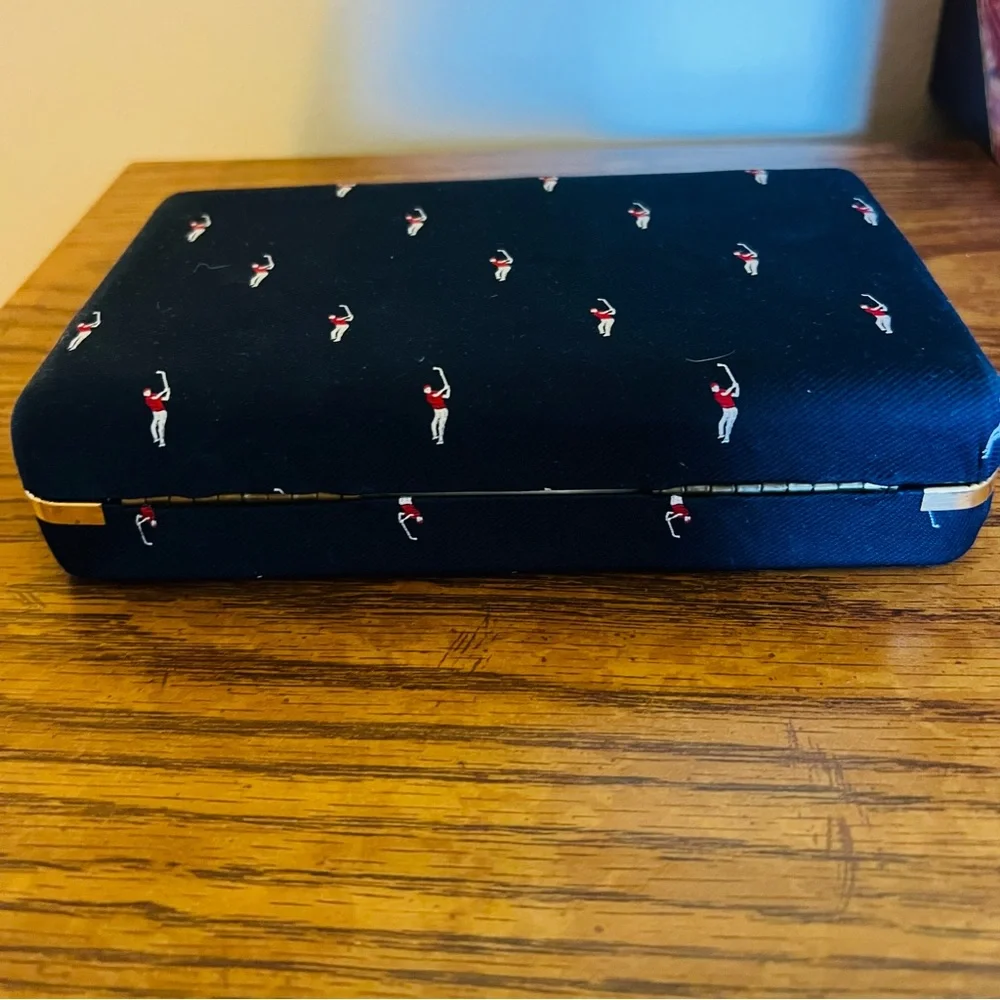 Vintage Golf Motif Cuff Link Storage Box